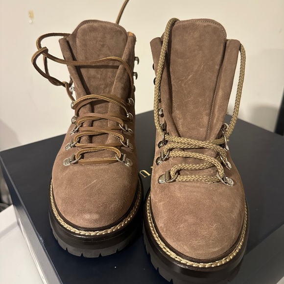 NWOT Ralph Lauren Purple Label Dimicia Calf Suede Bootie In Morel Size 37B - Picture 3 of 7